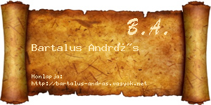 Bartalus András névjegykártya
